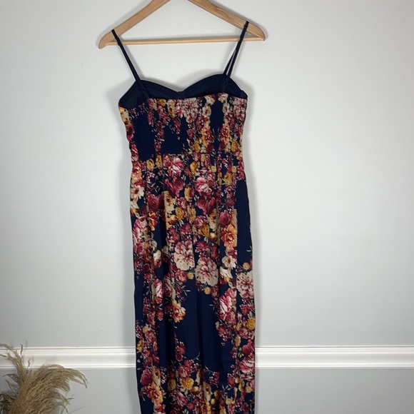 Band of Gypsies Blue Floral Jumpsuit Small - Picture 6 of 7
